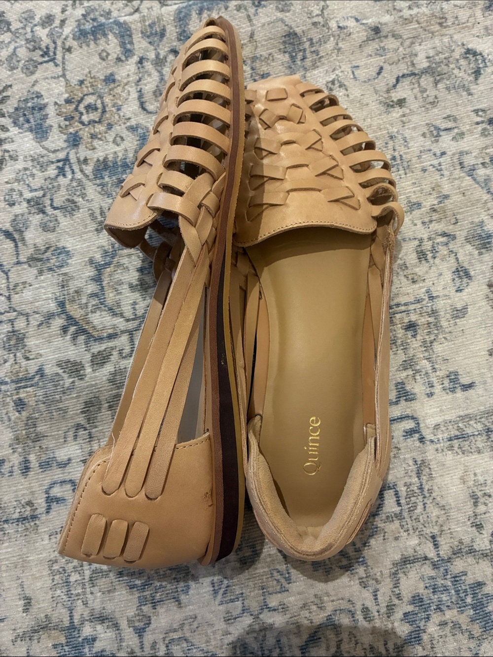 Quince Tan Woven Leather Flats - Women's Casual Slip-Ons - women’s size 7 - Picture 5 of 8